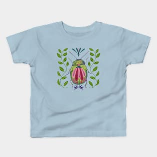 Pretty Insect with Flowers Kids T-Shirt